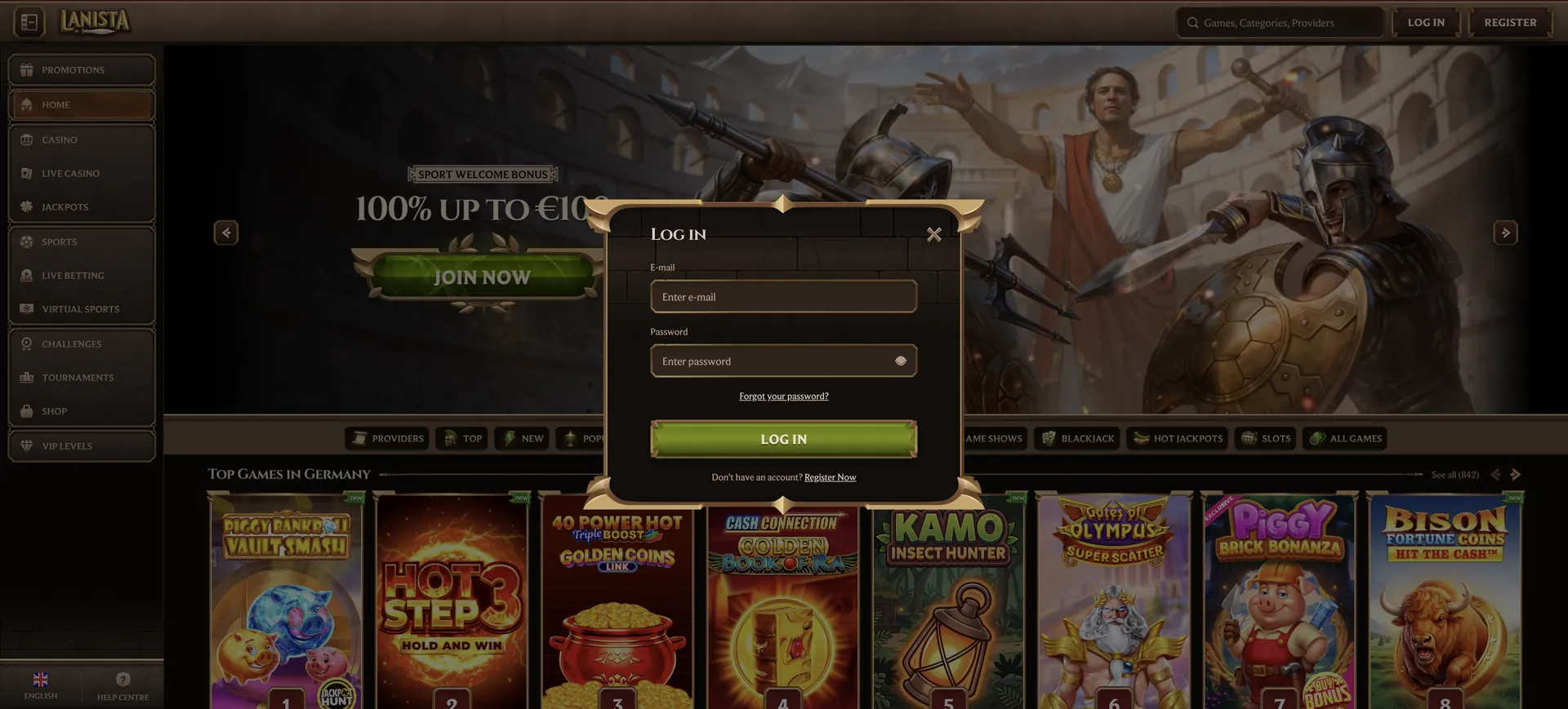 Lanista Casino Login