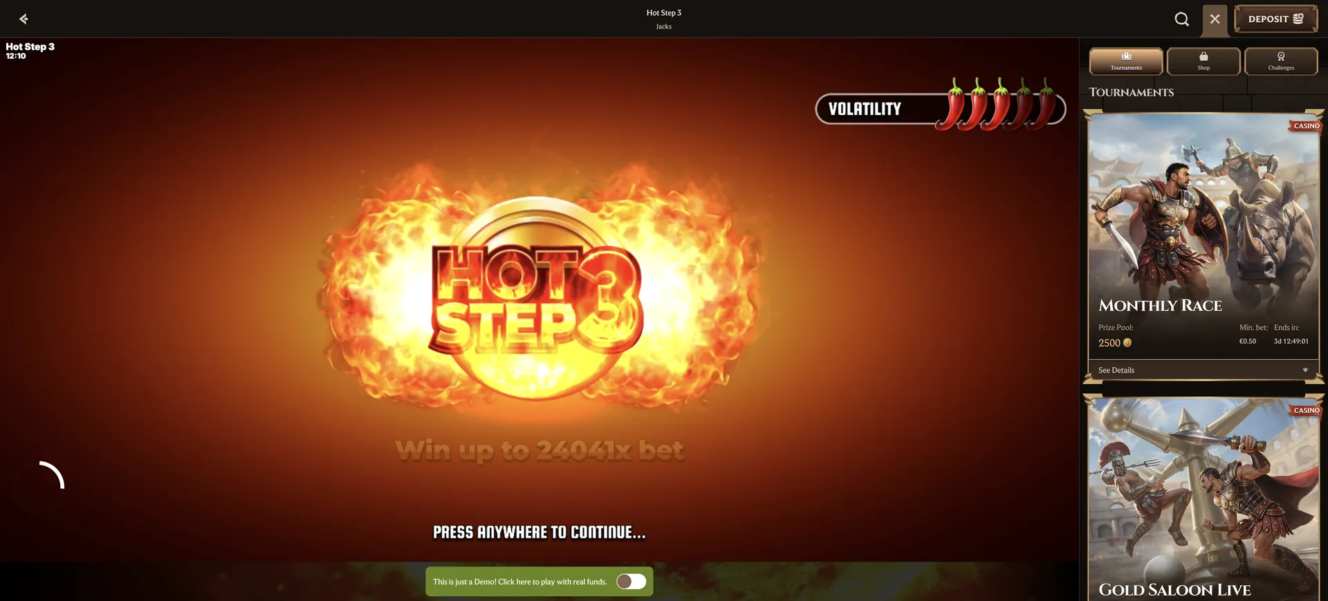Lanista Casino Login: 1 De Hot Step 3 V1