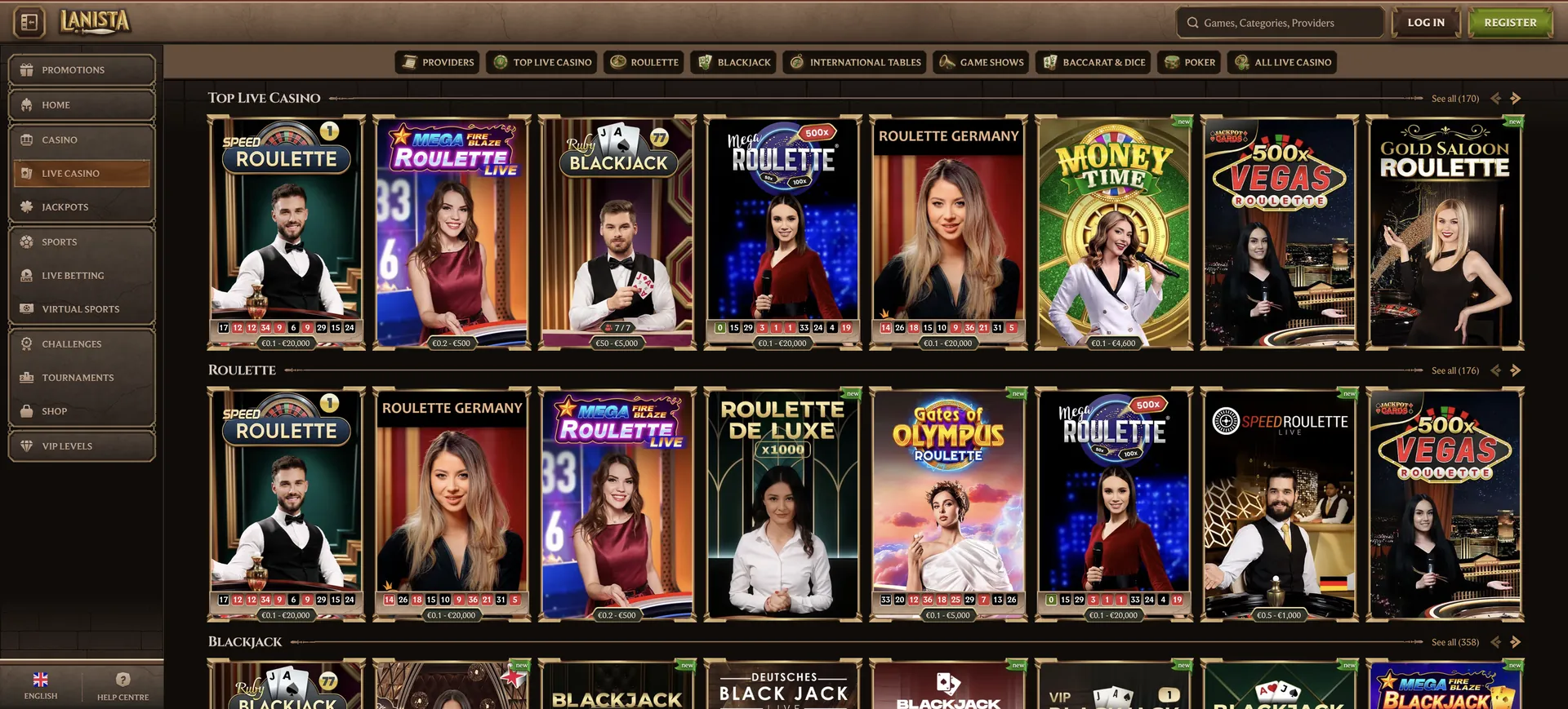 Lanista Live Casino: 1 De Live Casino