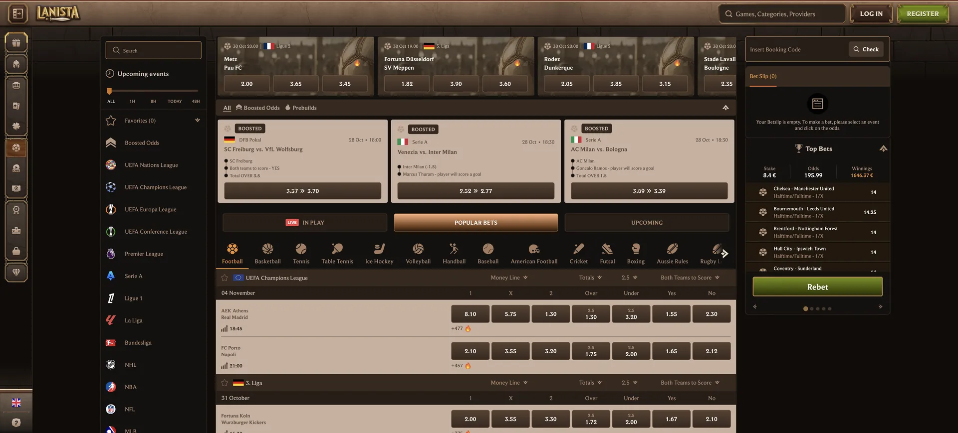 Lanista Casino Bonus ohne Einzahlung: 1 De Sportwetten